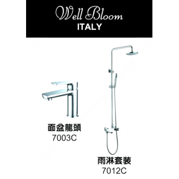 Well Bloom Italy 700CSET 700 系列亮銀色龍頭連雨淋套裝